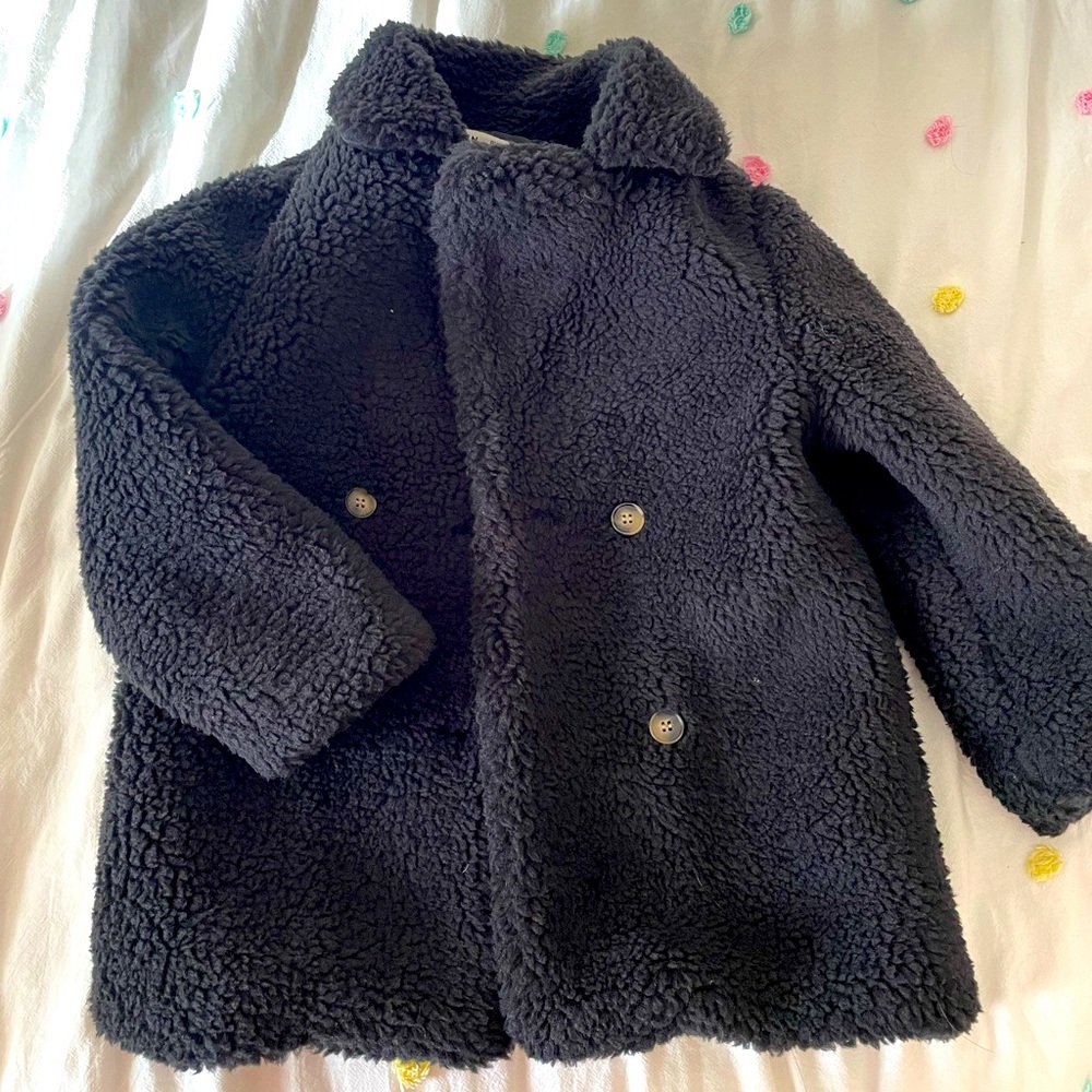 NWOT unisex Shein black toddler teddy bear coat